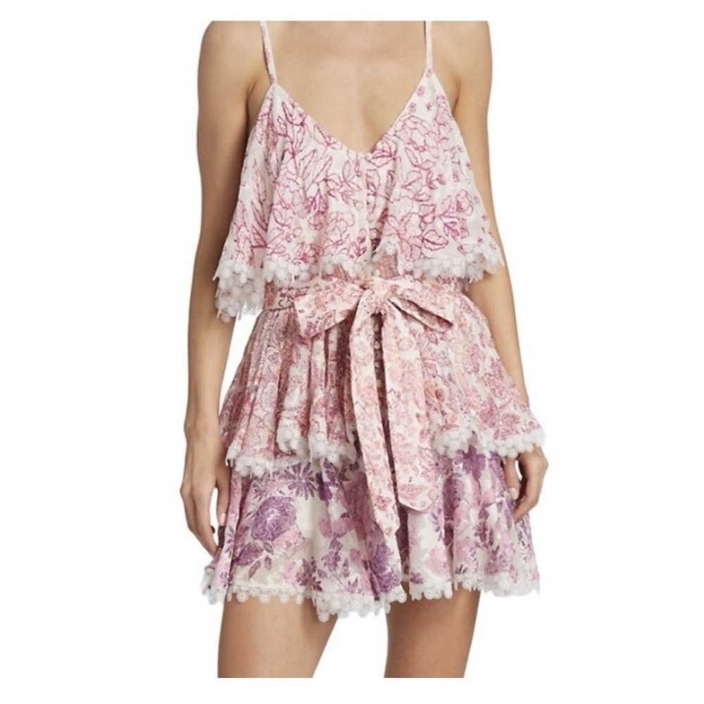 Hemant & Nandita Suki Sleeveless Mini Tiered Dress Size Small